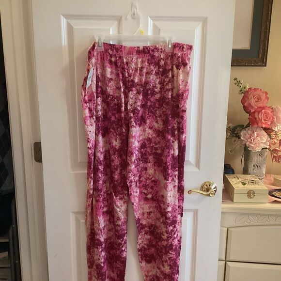 NWT. Jenni Brand Women’s Splash Pinks and Wines Long PJ Pants 2X. 3X - Picture 7 of 11
